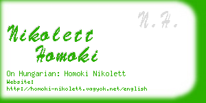 nikolett homoki business card